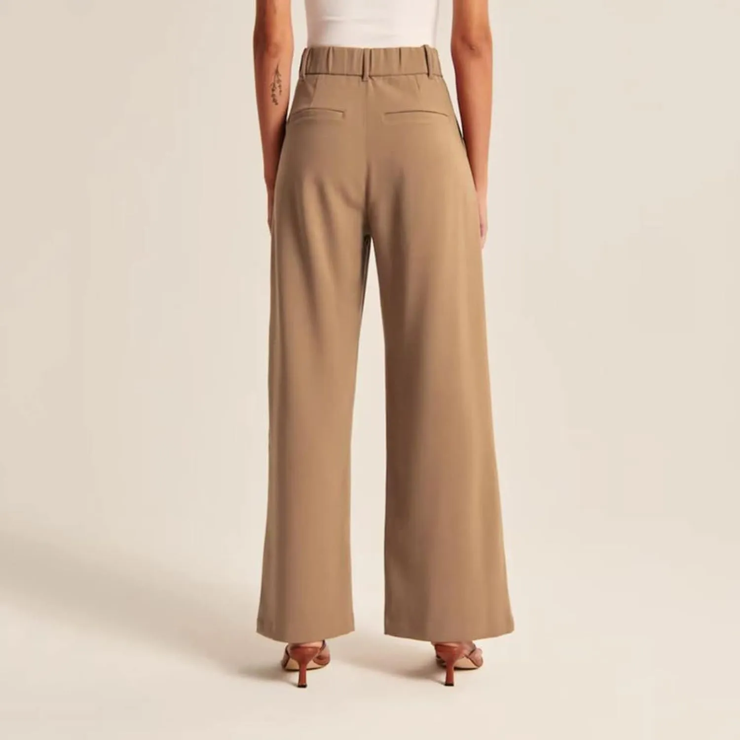 Womens Wide Leg Pants for Work Business Casual High Waisted Dress Pants Plus Size Trendy Elegant Flowy Trousers Office
