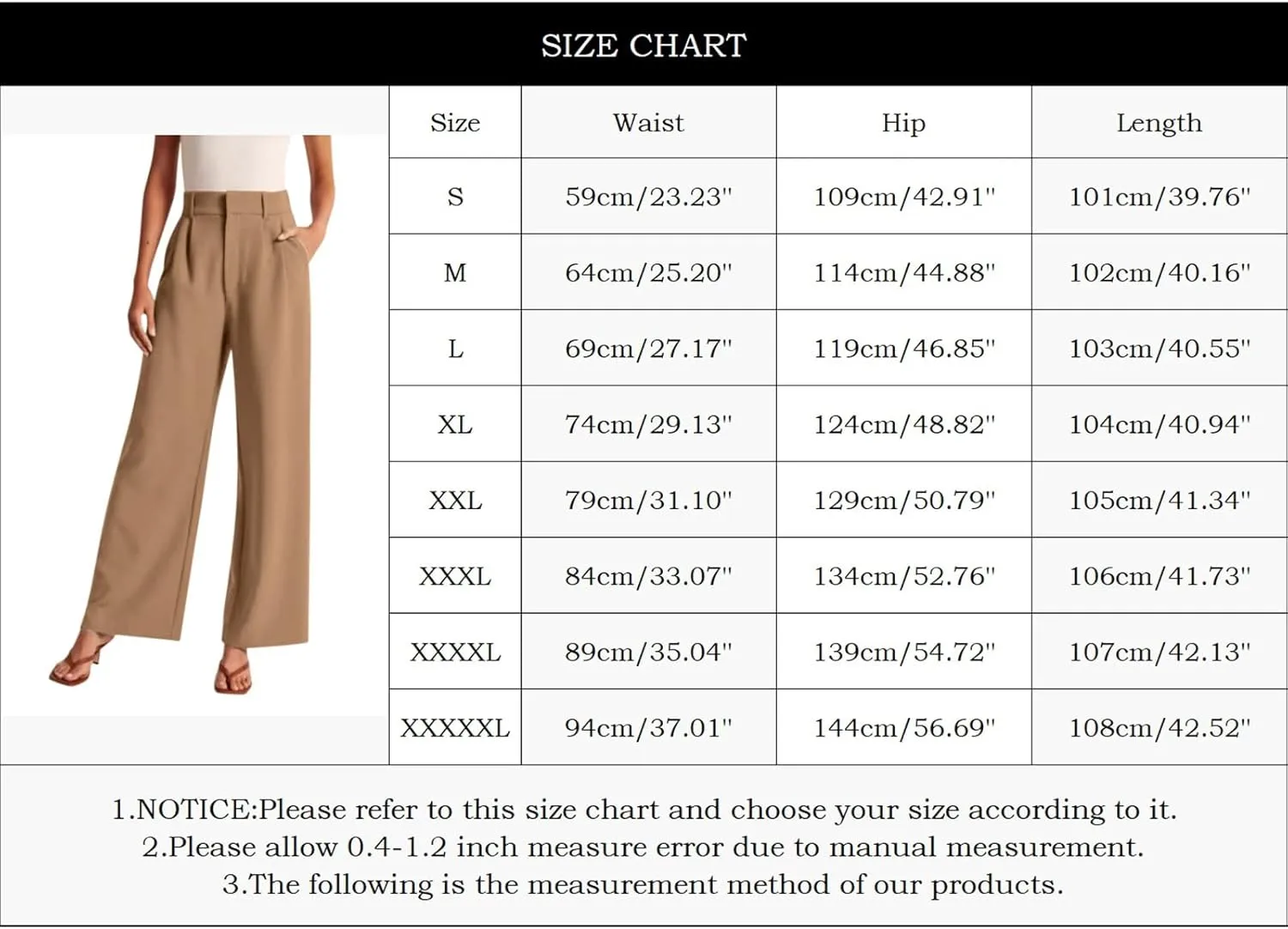 Womens Wide Leg Pants for Work Business Casual High Waisted Dress Pants Plus Size Trendy Elegant Flowy Trousers Office