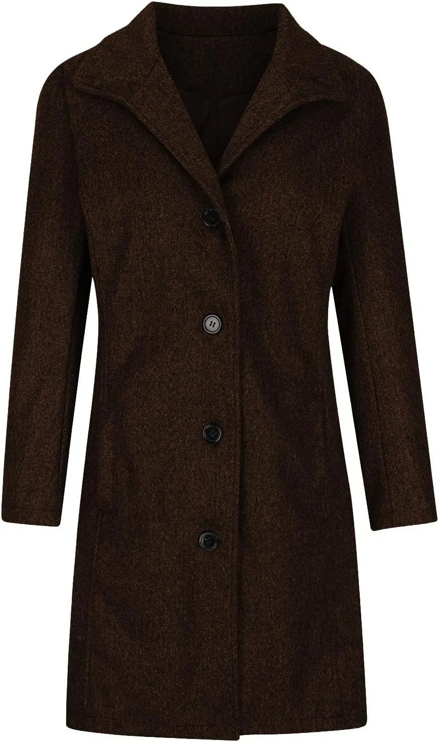 Women's Winter Wool Mid-Long Coat Lapel Single-Breasted Trench Coat Outwear Ladies Elegant Thicken Jacket Overcoats