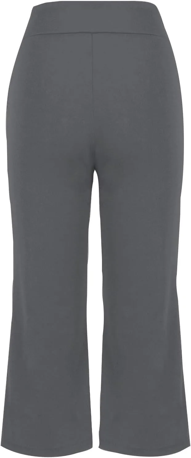 Womens Work Out Gym Yoga Stretch Jogger Pants for Women High Cut Flare Wide Leg Plain Boot Cut Leg Summer Fall 2025