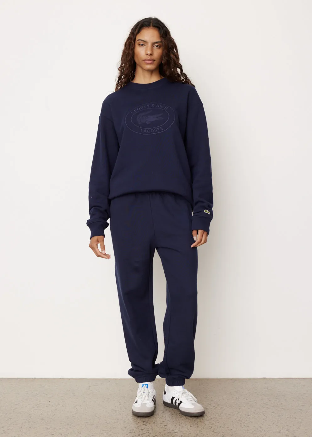 x Lacoste Oval Logo Embroidered Crewneck