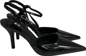 ZARA Black Slingback Strappy Heels UK 4 EU 37 