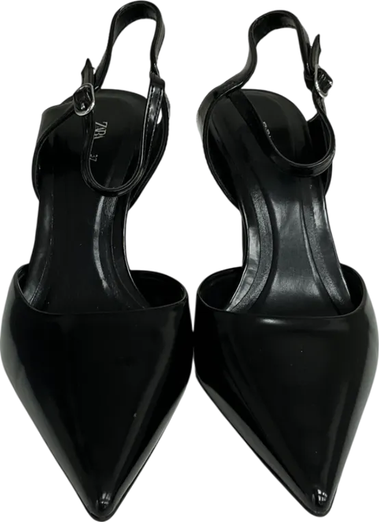 ZARA Black Slingback Strappy Heels UK 4 EU 37 