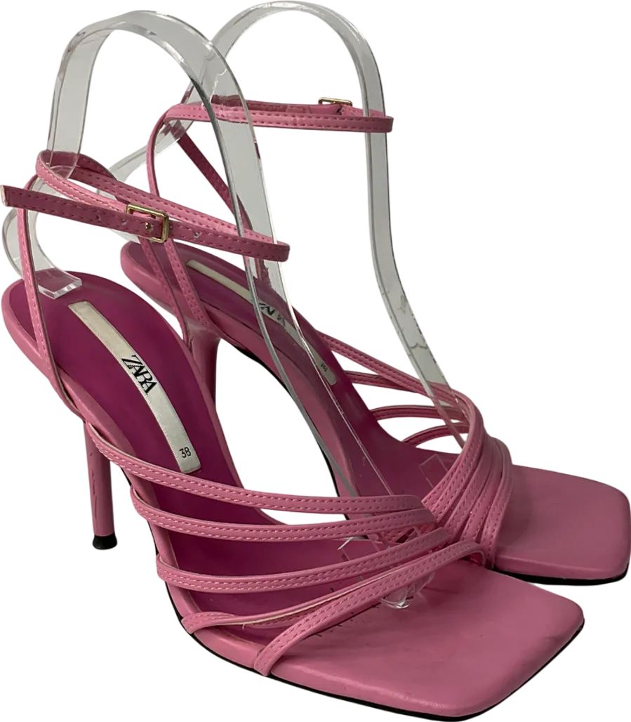 ZARA Pink Strappy Heels UK 5 EU 38 